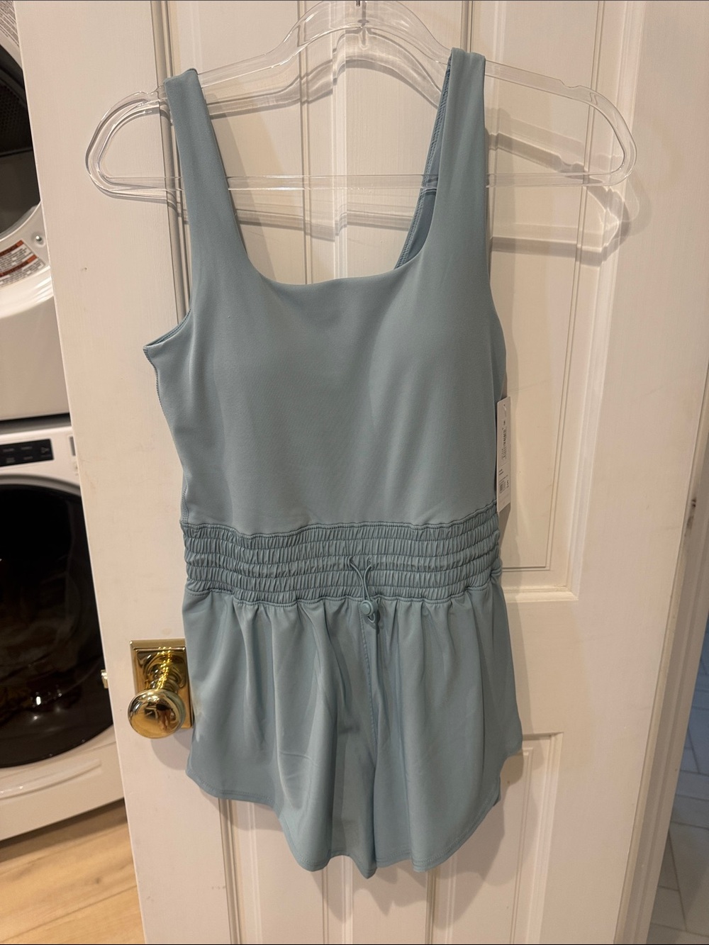 Yogalicious Lux tourmaline Blue, active short romper, small, nwt